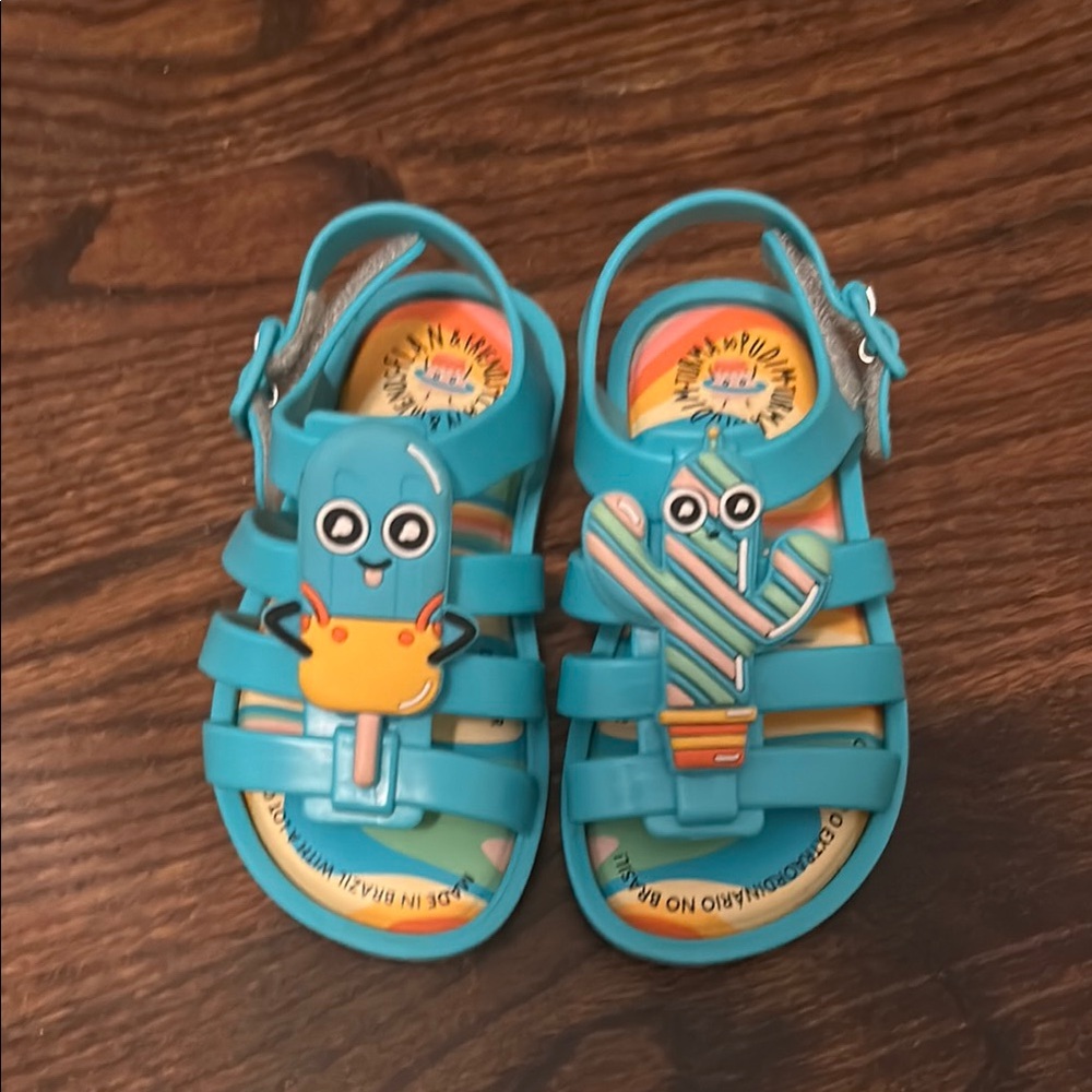 Mini Melissa Blue Sandals with Playful Creature Design